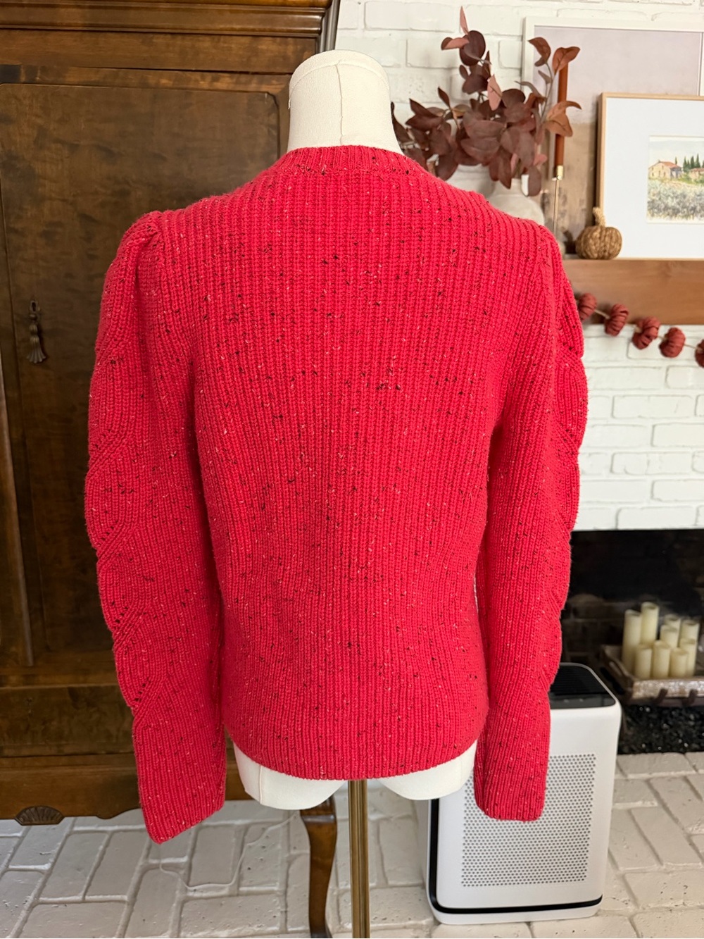 Talbots Red Ribbed Button Cardigan - Picture 4 of 4
